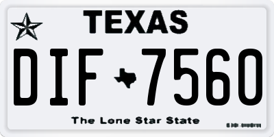 TX license plate DIF7560