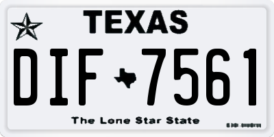 TX license plate DIF7561