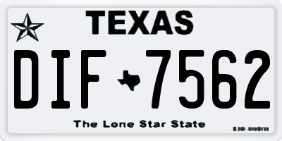 TX license plate DIF7562