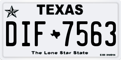 TX license plate DIF7563