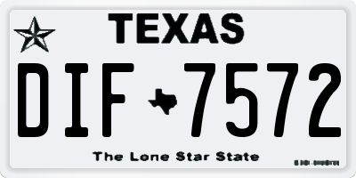 TX license plate DIF7572