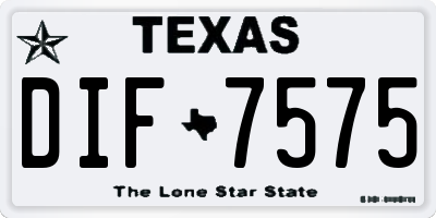 TX license plate DIF7575
