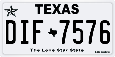 TX license plate DIF7576