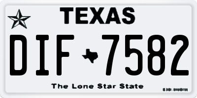 TX license plate DIF7582