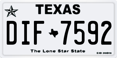 TX license plate DIF7592