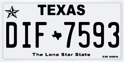 TX license plate DIF7593