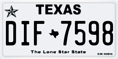 TX license plate DIF7598