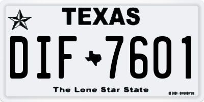 TX license plate DIF7601
