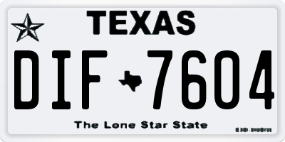 TX license plate DIF7604