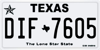 TX license plate DIF7605