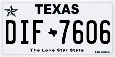 TX license plate DIF7606