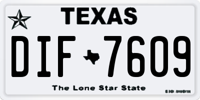 TX license plate DIF7609