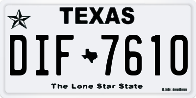 TX license plate DIF7610
