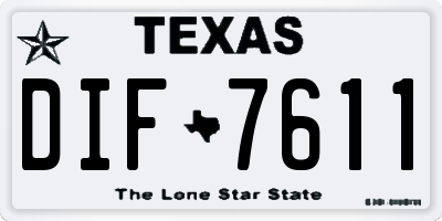 TX license plate DIF7611