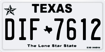 TX license plate DIF7612