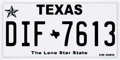 TX license plate DIF7613