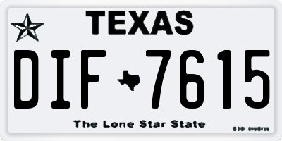 TX license plate DIF7615