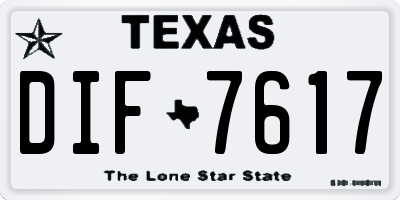 TX license plate DIF7617