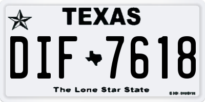 TX license plate DIF7618