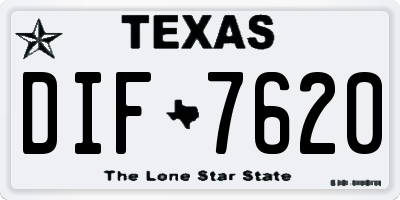 TX license plate DIF7620