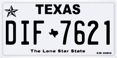 TX license plate DIF7621