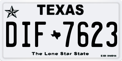 TX license plate DIF7623