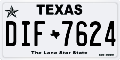 TX license plate DIF7624