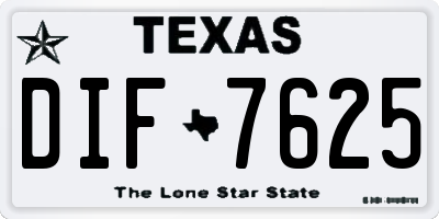 TX license plate DIF7625