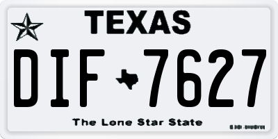 TX license plate DIF7627
