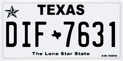 TX license plate DIF7631