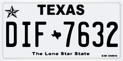 TX license plate DIF7632