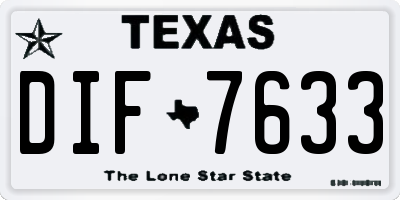 TX license plate DIF7633