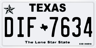 TX license plate DIF7634