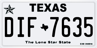 TX license plate DIF7635