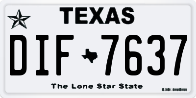 TX license plate DIF7637