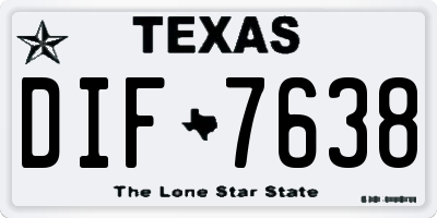 TX license plate DIF7638