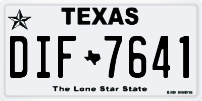 TX license plate DIF7641