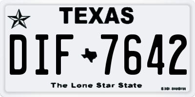 TX license plate DIF7642