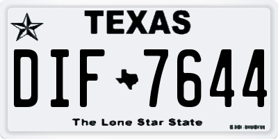 TX license plate DIF7644