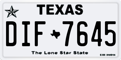 TX license plate DIF7645