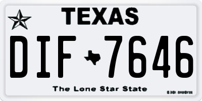 TX license plate DIF7646