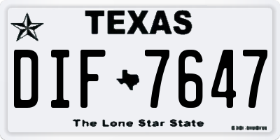 TX license plate DIF7647