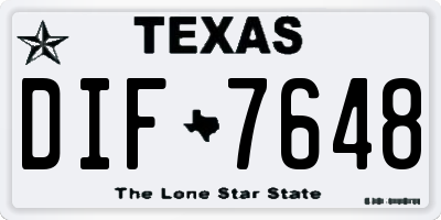 TX license plate DIF7648