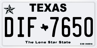 TX license plate DIF7650
