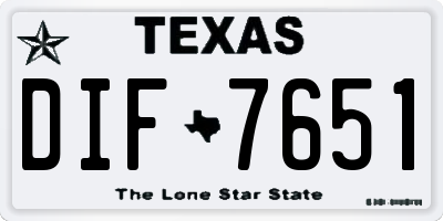 TX license plate DIF7651