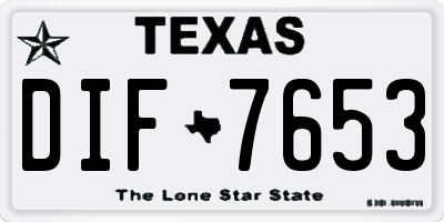 TX license plate DIF7653