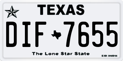 TX license plate DIF7655