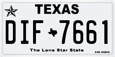 TX license plate DIF7661