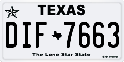 TX license plate DIF7663