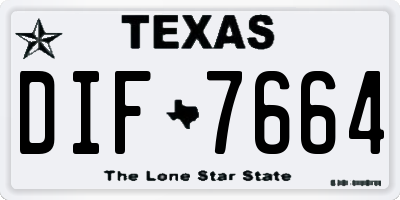 TX license plate DIF7664